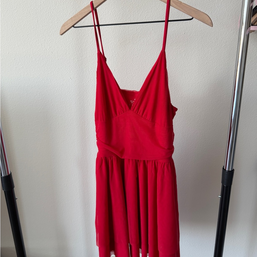 Red Spaghetti Strap Dress